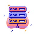 Server, online server, server network, hosting fully editable vector icons Royalty Free Stock Photo