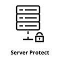 Server protect line icon