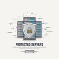 Server protection line illustration