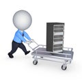 Server on pushcart. Royalty Free Stock Photo