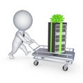 Server on pushcart. Royalty Free Stock Photo