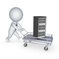 Server on pushcart. Royalty Free Stock Photo