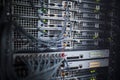 Server rack cluster in a data center Royalty Free Stock Photo