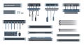 Server Rack Components and IT Accessories Flat Design Set Royalty Free Stock Photo