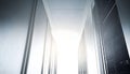 Server Rack Corridor in a Modern Data Center Royalty Free Stock Photo