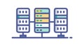 Server Rack Data Center Icon for IT Infrastructure, vector design Generative AI Royalty Free Stock Photo