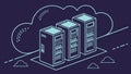 Server rack data center, technology infrastructure, cloud computing, network system vector design Generative AI Royalty Free Stock Photo