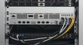 Server Rack Full of Ethernet Cables Connecting Network Switches and Routers in Data Center for Cloud Computing and Royalty Free Stock Photo