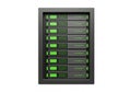 Server Rack Icon â Black Vertical Stack with Green Indicator Lights on White Background Royalty Free Stock Photo