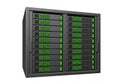 Server Rack Icon â Black Vertical Stack with Green Indicator Lights on White Background Royalty Free Stock Photo