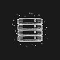 Sketch icon in black - Server rack Royalty Free Stock Photo