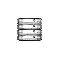 Sketch icon - Server rack Royalty Free Stock Photo