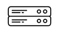 Server rack icon, representing data storage and hosting , vector design Generative AI Royalty Free Stock Photo