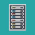 Server Rack Illustration - A Detailed Look at Data Storage Technology Royalty Free Stock Photo