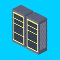 Server rack isometric vector illustration Royalty Free Stock Photo