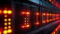 Server Rack Lights Neon LEDs (ai generated) Royalty Free Stock Photo