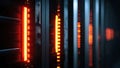 Server Rack Lights Neon LEDs (ai generated) Royalty Free Stock Photo