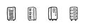Server Rack Line Icon Set In Doodle Style. Data Center, Network Storage, And It Infrastructure Outline Sketch Collection Royalty Free Stock Photo