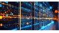 Server rack network, data center, digital technology, futuristic Royalty Free Stock Photo