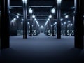 Server racks in cloud data center with database hardware
