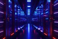 Server racks in computer network security server room data center., generative ai Royalty Free Stock Photo