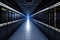 Server racks in computer network security server room data center., generative ai Royalty Free Stock Photo