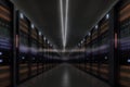 Server racks in computer network security server room data center., generative ai Royalty Free Stock Photo