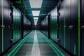 Server racks in computer network security server room data center., generative ai Royalty Free Stock Photo