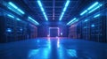 Server racks glowing in a futuristic data center Royalty Free Stock Photo