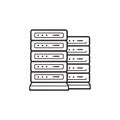 Server racks hand drawn outline doodle icon. Royalty Free Stock Photo