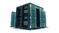 Server Racks Hosting Data on White Background Showcasing Cloud Computing Royalty Free Stock Photo