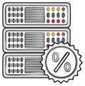 Server Racks with Percentage Sign Concept Illustration Data Processing and Discounting Royalty Free Stock Photo