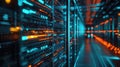 Server racks processing data in modern data center Royalty Free Stock Photo