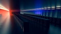 Server room data center. Backup, mining, hosting, mainframe, farm and computer rack with storage information. 3d render Royalty Free Stock Photo