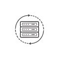 Server reload hand drawn outline doodle icon.