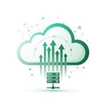 From a server represent data transfer or upload indicating cloud storage Royalty Free Stock Photo