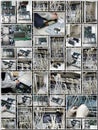 Server room collage with technician Royalty Free Stock Photo