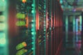 Server room, Data Center. Big Data Storage. cloud computing technology. Neural network ai generated Royalty Free Stock Photo