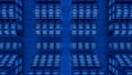 Server Room Data Center with Blue Lights - Technology and Network Concept Royalty Free Stock Photo