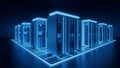 Server Room Data Center Blue Network Technology Infrastructure Royalty Free Stock Photo