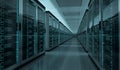 Server room data center interior 3D rendering Royalty Free Stock Photo