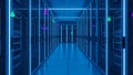 Server Room Data Center Modern Blue Network Infrastructure Royalty Free Stock Photo