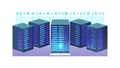 Server Room Data Center Racks Vector Art, vector design Generative AI Royalty Free Stock Photo