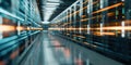 Server Room With Data Flowing Through Royalty Free Stock Photo