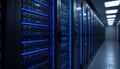 Server Room Illumination: A Technological Infrastructure and Powerful Computing Hub Royalty Free Stock Photo