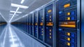 Server room infrastructure, powering data centers, cloud computing, and online services for seamless connectivity Royalty Free Stock Photo