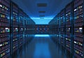 Server room interior in datacenter Royalty Free Stock Photo