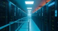 Server room interior view: Technology data center with server racks for digital information storage Royalty Free Stock Photo
