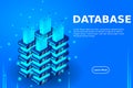 Server room isometric, Cloud storage data, Data center, Big data processing and computing technology Royalty Free Stock Photo