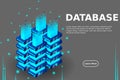Server room isometric, Cloud storage data, Data center, Big data processing and computing technology Royalty Free Stock Photo